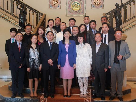 Yingluck Shinawatra, the Thailand’s prime minister meeting with the delegation